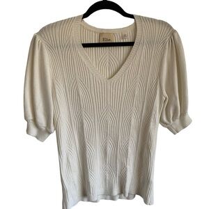 Elie Tahari Cream Knit Blouse